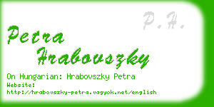 petra hrabovszky business card